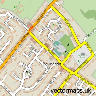 Street map sample of Bovingdon, Hertfordshire