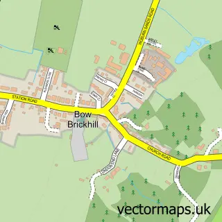 Street map sample of Bow Brickhill, Buckinghamshire