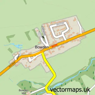 Street map sample of Bowden, Roxburgh, Ettrick and Lauderdale