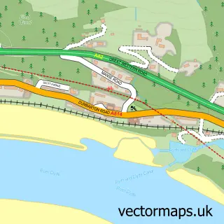 Street map sample of Bowling, Dunbartonshire