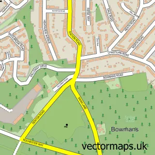 Street map sample of Bowmans, Kent