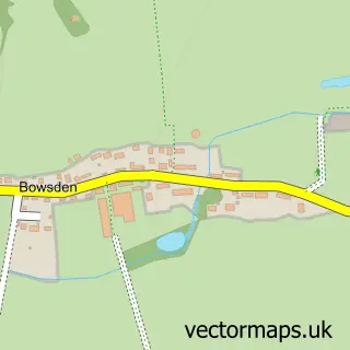 Street map sample of Bowsden, Northumberland
