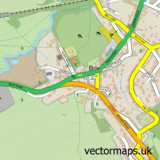 Street map sample of Box, Wiltshire