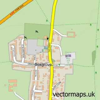 Street map sample of Boxgrove, West Sussex