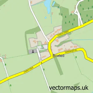 Street map sample of Boxted, Essex