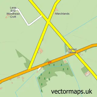 Street map sample of Boyndlie, Aberdeenshire