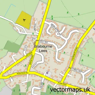 Street map sample of Brabourne Lees, Kent