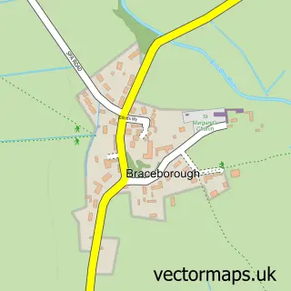 Street map sample of Braceborough, Lincolnshire
