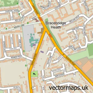 Street map sample of Bracebridge Heath, Lincolnshire