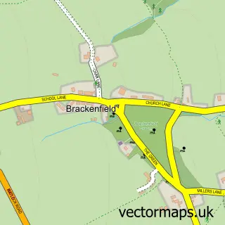 Street map sample of Brackenfield, Derbyshire