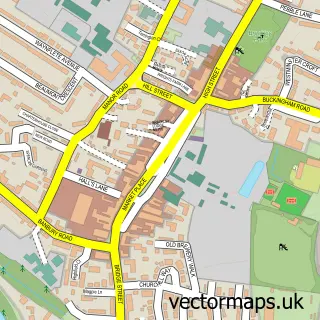 Street map sample of Brackley, Northamptonshire