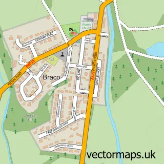 Street map sample of Braco, Perth and Kinross