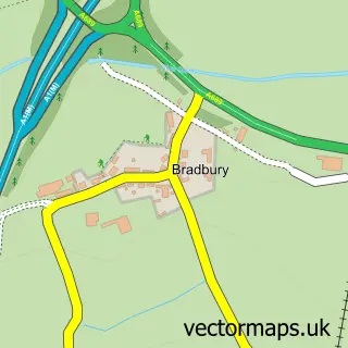Street map sample of Bradbury, Durham