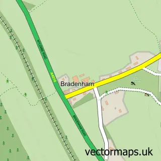 Street map sample of Bradenham, Buckinghamshire
