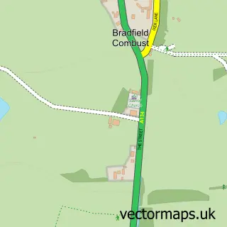 Street map sample of Bradfield Combust, Suffolk
