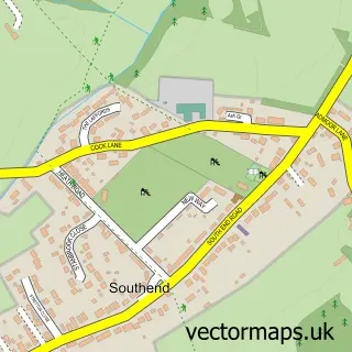 Street map sample of Bradfield Southend, Berkshire