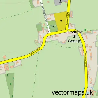 Street map sample of Bradfield St George, Suffolk