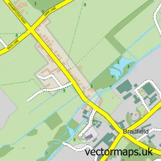 Street map sample of Bradfield, Berkshire