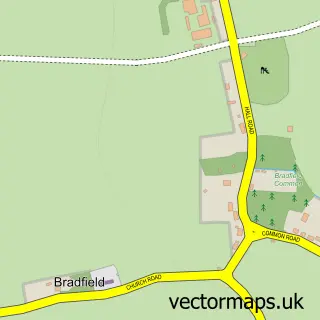 Street map sample of Bradfield, Norfolk