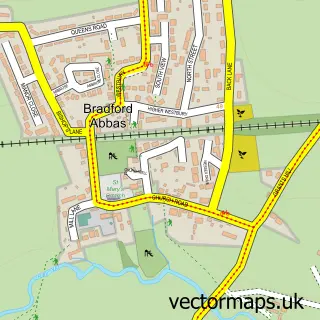 Street map sample of Bradford Abbas, Dorset