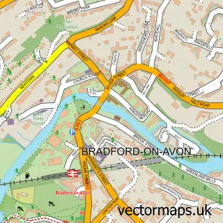 Street map sample of Bradford on Avon, Wiltshire