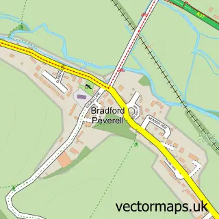 Street map sample of Bradford Peverell, Dorset