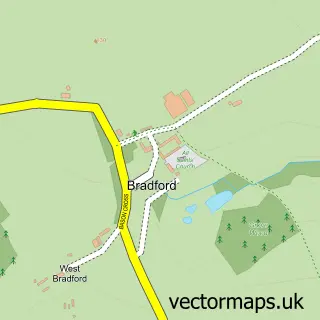 Street map sample of Bradford, Devon