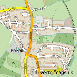 Street map sample of Brading, Isle of Wight