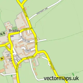 Street map sample of Bradley, Staffordshire
