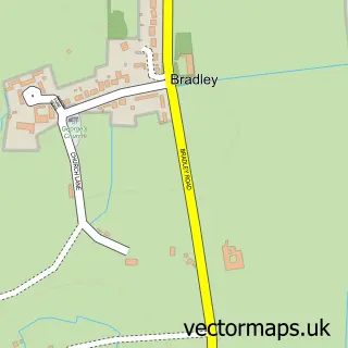 Street map sample of Bradley, Lincolnshire