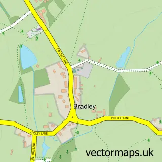 Street map sample of Bradley, Derbyshire