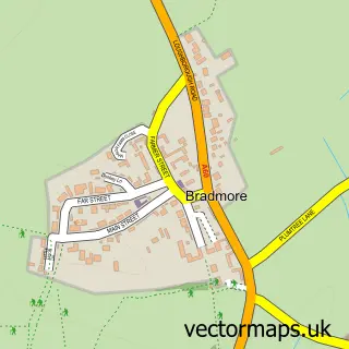 Street map sample of Bradmore, Nottinghamshire