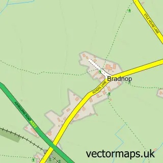 Street map sample of Bradnop, Staffordshire
