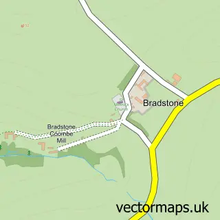 Street map sample of Bradstone, Devon