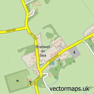 Street map sample of Bradwell on Sea, Essex
