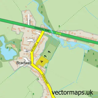 Street map sample of Bradwell, Essex