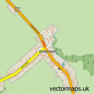 Street map sample of Braehead, Lanarkshire