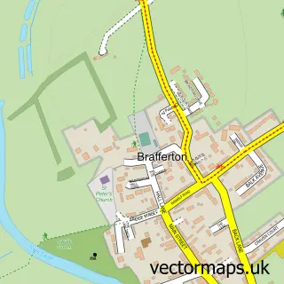 Street map sample of Brafferton, North Yorkshire