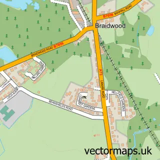 Street map sample of Braidwood, Lanarkshire
