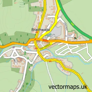 Street map sample of Braithwaite, Cumbria