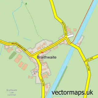 Street map sample of Braithwaite, South Yorkshire