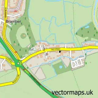 Street map sample of Bramber, West Sussex