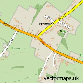 Street map sample of Bramdean, Hampshire