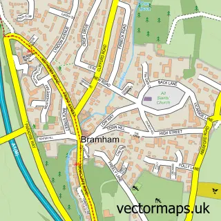 Street map sample of Bramham, West Yorkshire