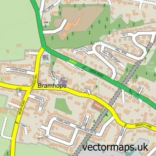 Street map sample of Bramhope, West Yorkshire