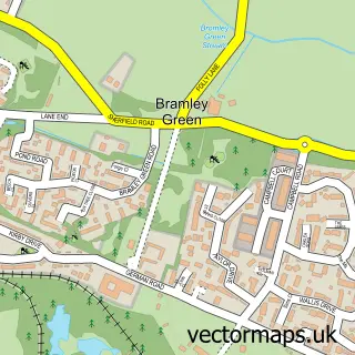 Street map sample of Bramley Green, Hampshire