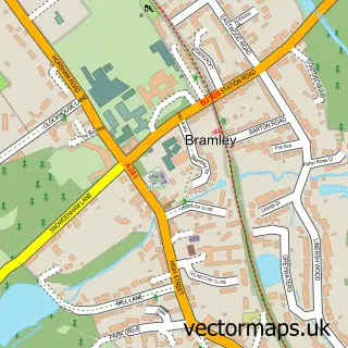 Street map sample of Bramley, Surrey