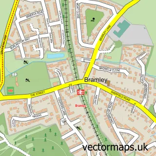 Street map sample of Bramley, Hampshire
