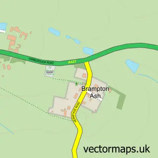 Street map sample of Brampton Ash, Northamptonshire
