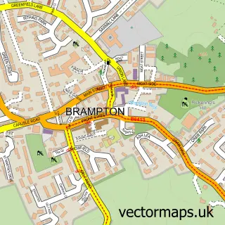 Street map sample of Brampton, Cumbria